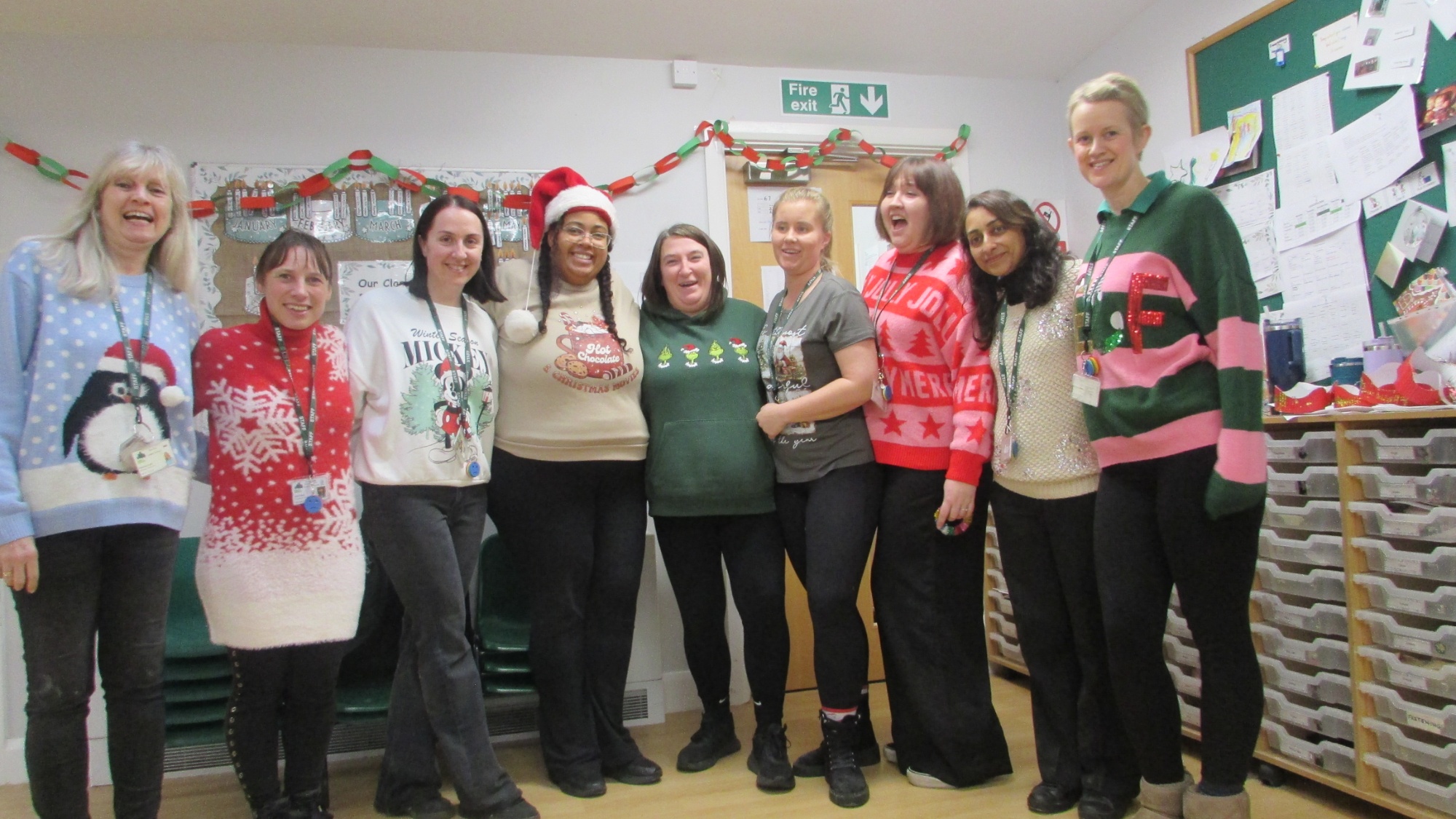 Saplings Staff in their Christnmas Jumpers