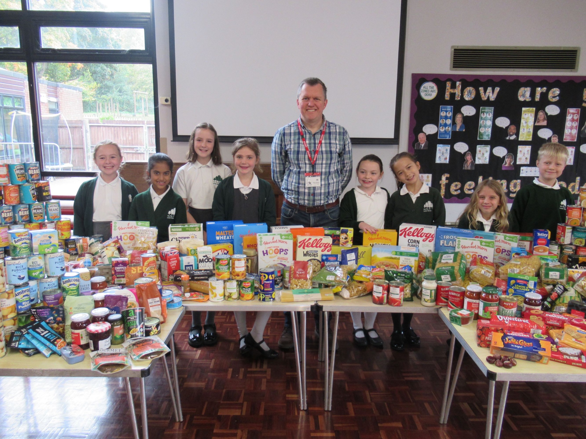 School Ambassadors with Harvest Festival Donations