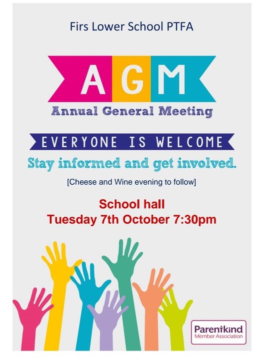 It’s now time to hold our annual AGM which will be held in the school hall on Tuesday 7th October at 7:30pm. This is a chance to find out more about the PTFA, what we do, how we work, and where the funds are allocated to.