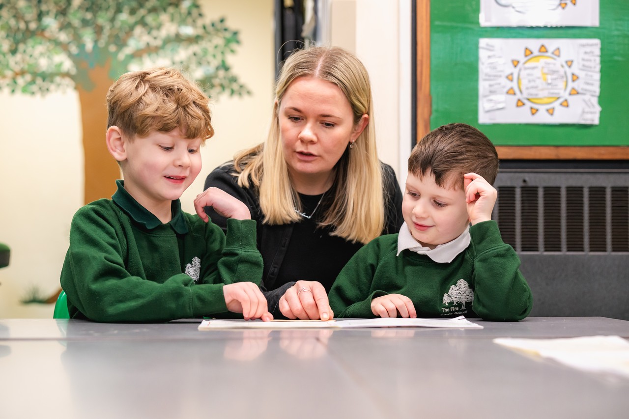 Teacher with Children in RWI Lesson
