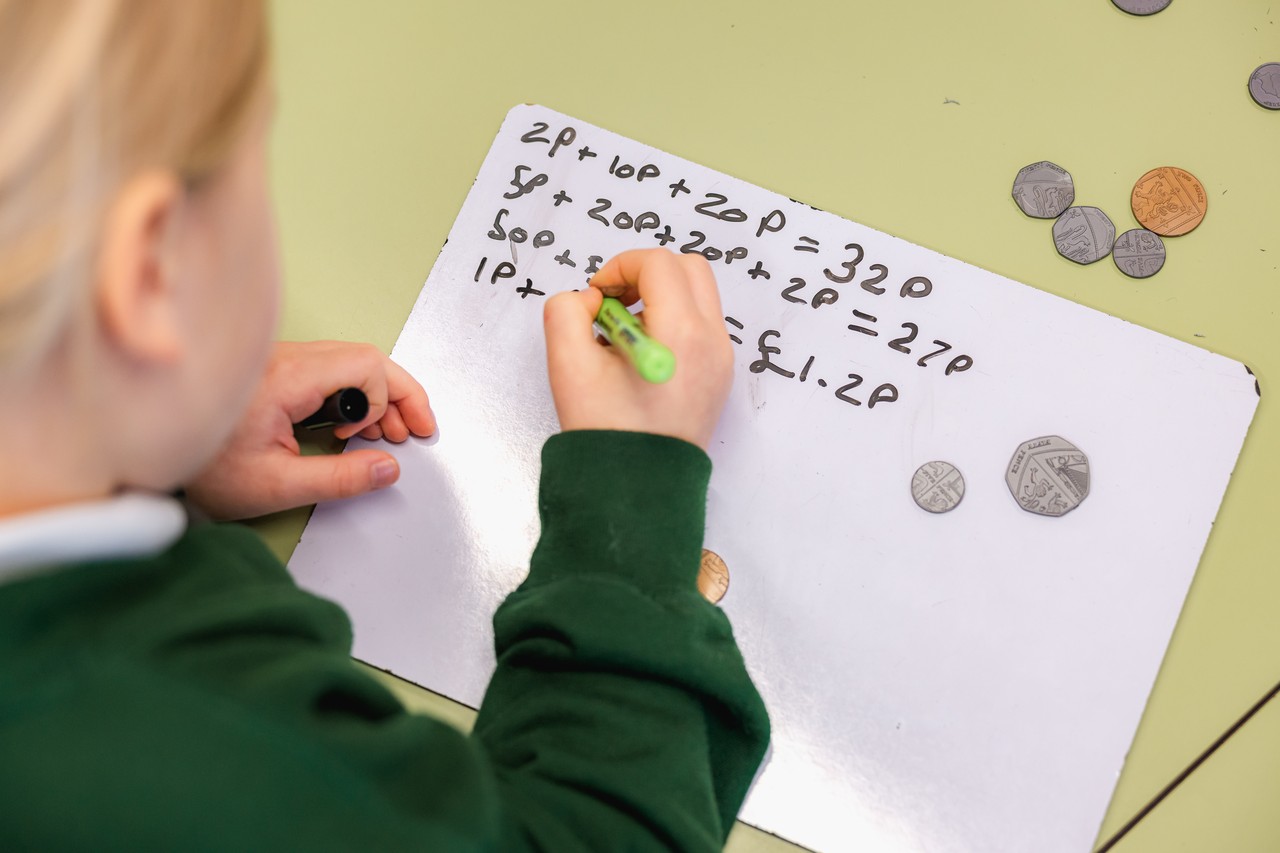 Child in Maths lesson