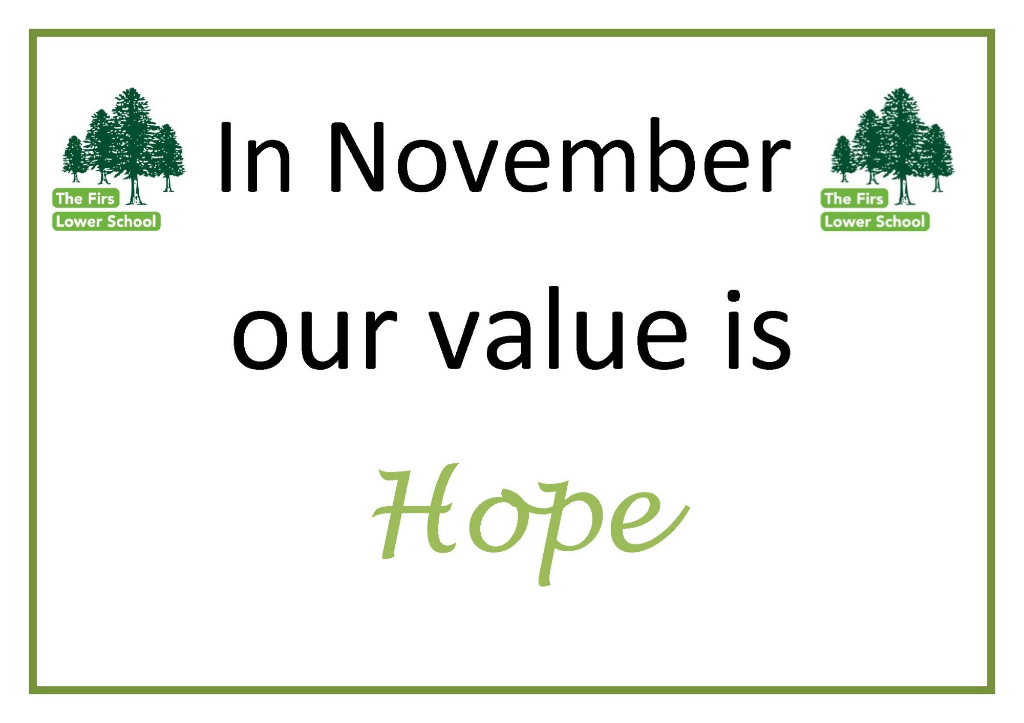 In November our value is Hope
